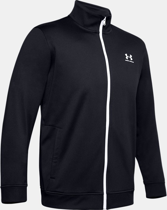 Men's UA Sportstyle Tricot Jacket in Black image number 4